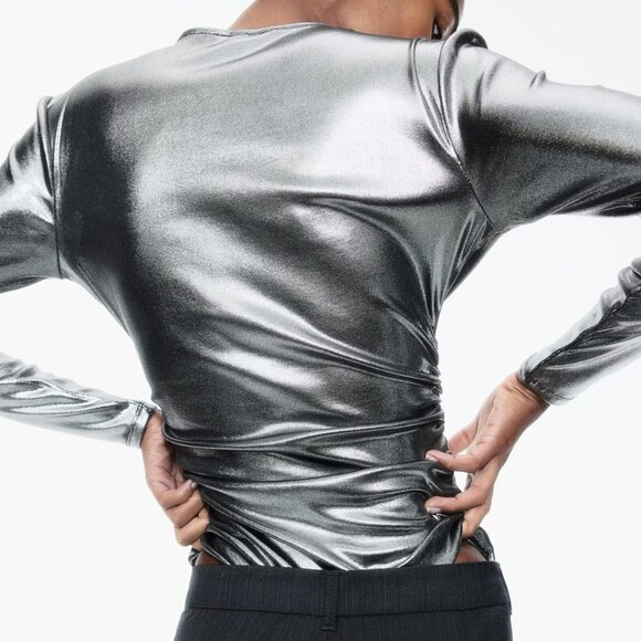 Metallic Silver Bodysuit - Picture 5 of 12